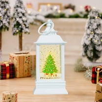 Christmas Lantern with Customizable Panels, Battery Operated LED Candle Lamp, Portable Flameless Holiday Decor for Tabletop Indoor Outdoor(A)