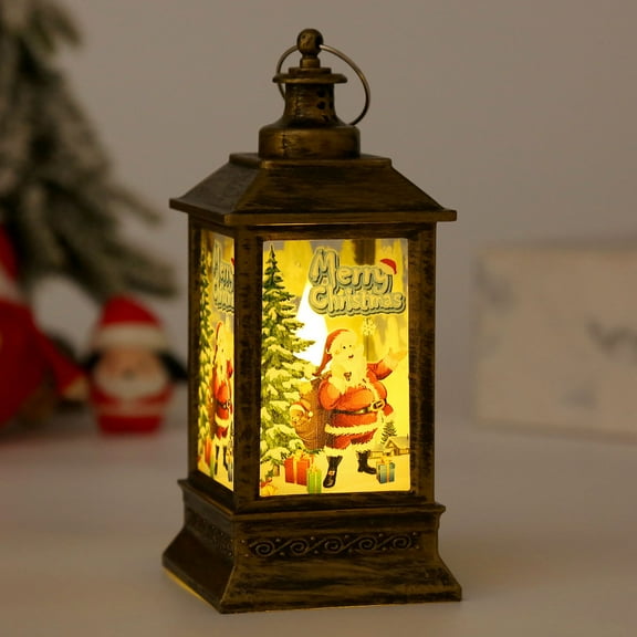 Christmas Lanterns Decorative Indoor, Christmas Glitter Lantern, Mini Lanterns Christmas Lanterns Decorative Christmas Tree Home Decoration Small Candle Lantern Flame Christmas Table Decor