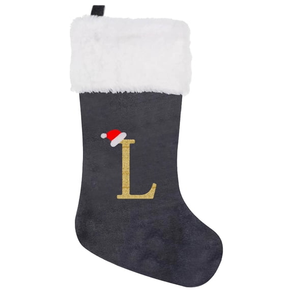 Christmas Large Flannelette Embroidered English Letter Decorated Stocking Bag for Holiday Cheer and Festive Celebrations