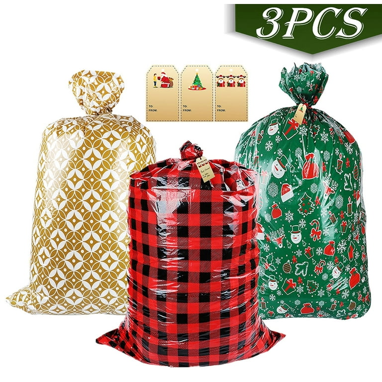 Christmas Wrapping Extra Large Plastic Christmas Gift Bags Large