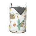 thumbnail image 1 of Christmas Laundry Bag, Pattern of Sloths Holiday Socks and Gift Boxes, Hamper Basket with Handles Drawstring Closure for Laundromats, 13" x 19", Seafoam Dark Tan, by Ambesonne, 1 of 4