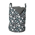 thumbnail image 1 of Christmas Laundry Bag, Winter Doodle Happy New Year Themed Abstract Trees with Snowflakes, Hamper Basket with Handles Drawstring Closure for Laundromats, 13" x 19", Pale Blue Dark Blue, by Ambesonne, 1 of 4