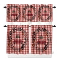 thumbnail image 1 of Christmas Leaves Kitchen Curtains and Valances Set, Red Truck Gift Rod Pocket Window Valance 18 Inch Window Curtain Panels for Living Room Bedroom Laundry, 27.5x36in, 3 Pieces, 1 of 7