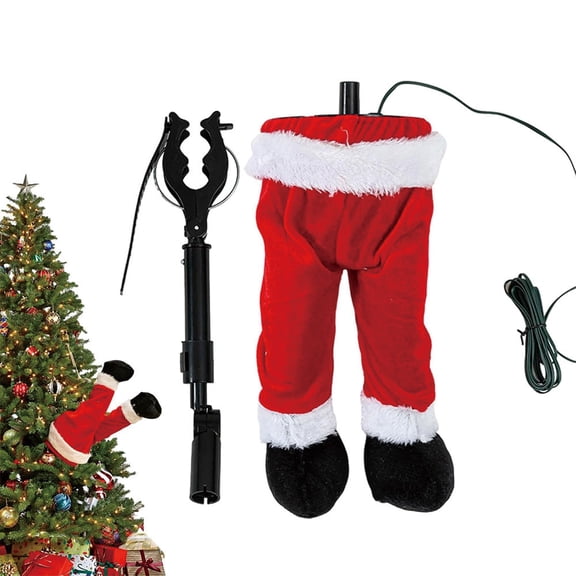 Christmas Leg Tree Decoration Animated Santa Legs Christmas Decoration for Outdoor Yard Holiday Display Durable Plug In Santa Claus Prop for Festive Home Party Decor