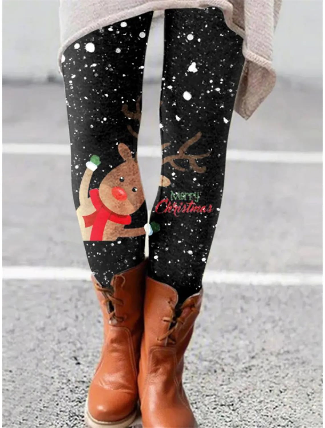 Dezsed Best Hot Winter Leggins Women Fleece Lined Ugly Christmas Leggings  Tribal Snowflake Pattern Thicken Winter Legging Women Pants
