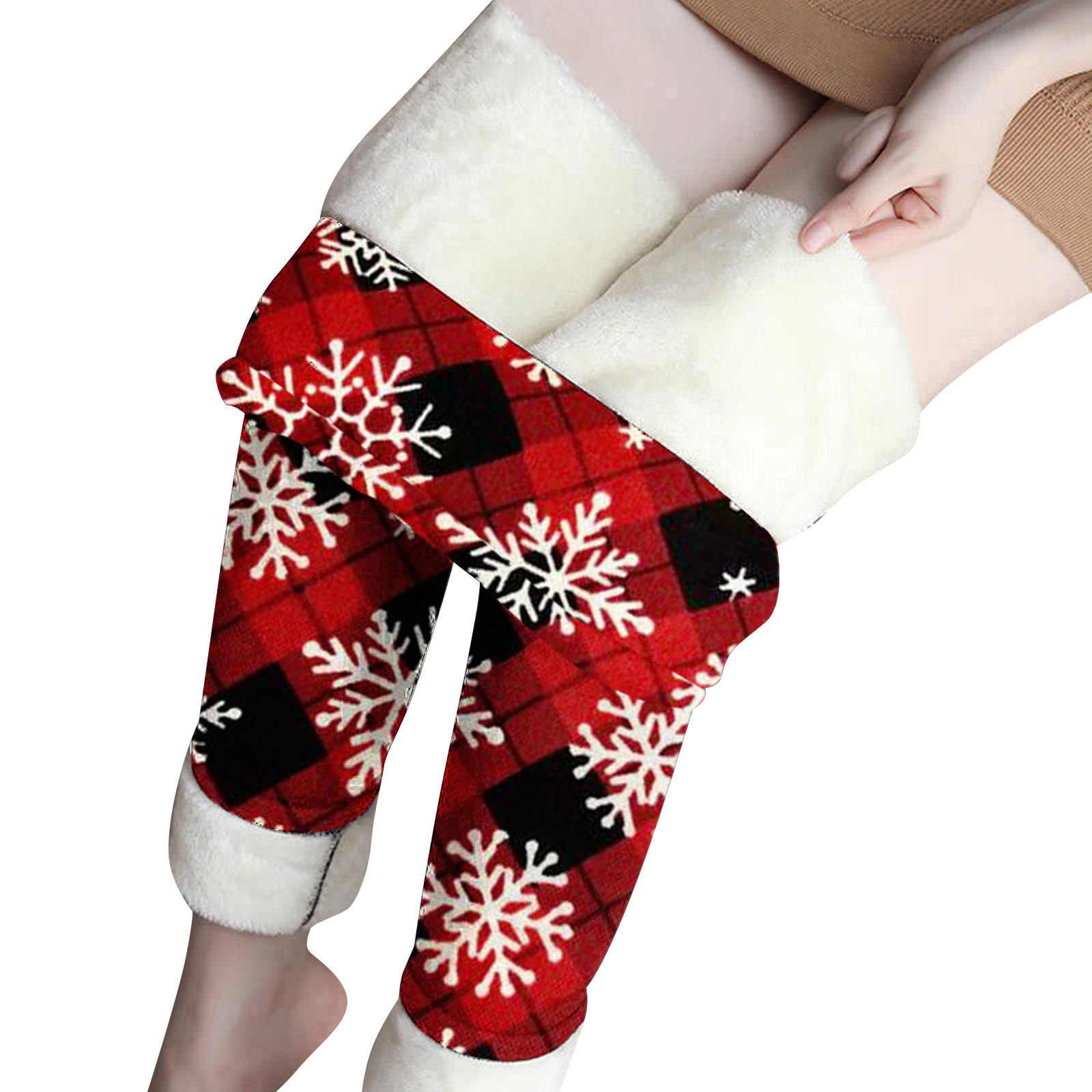 Christmas Leggings for Women UK High Waisted Pattern Leggings Plus Size Printed Soft Tummy Control Winter Warm Fleece Pants Ladies Xmas Leggings for Workout Yoga Party Clearance Walmart