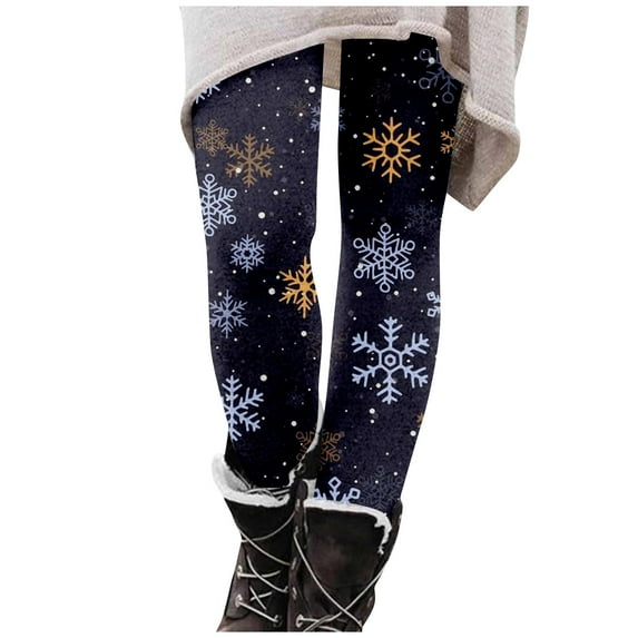 Christmas Leggings Women's Santa Claus/Buffalo Plaid Print High Waist Underpants Slim Fit Gym Jegging Tights