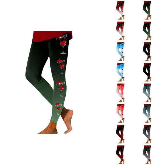 Christmas Leggings for Women 2025 Casual Festive Graphic High Waisted Yoga Pants Holiday Tights