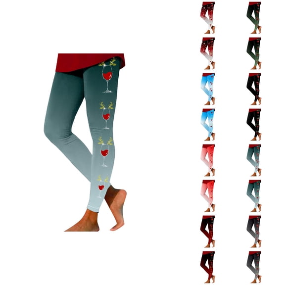 Christmas Leggings for Women 2025 Casual Festive Graphic High Waisted Yoga Pants Holiday Tights