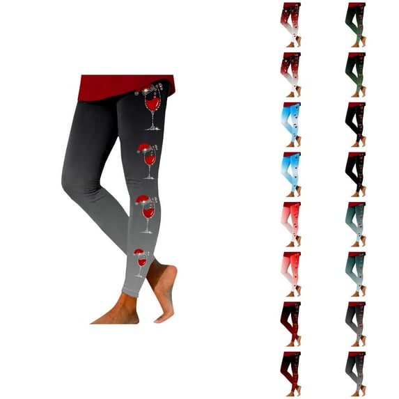Christmas Leggings for Women 2025 Casual Festive Graphic High Waisted Yoga Pants Holiday Tights