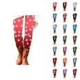 thumbnail image 1 of Christmas Leggings for Women 2025 Snowflake Plaid Graphic High Waisted Yoga Pants Legging Tights, 1 of 6