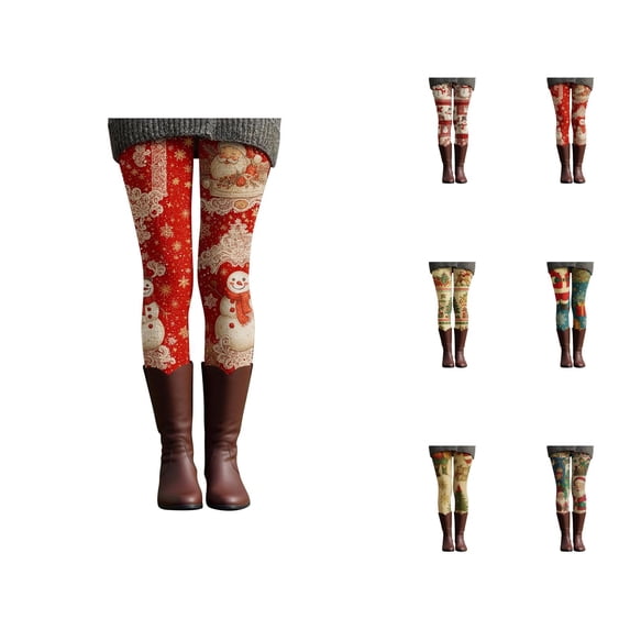 Christmas Leggings for Women Elastic High Waist Festive Print Soft Stretch Tight Pants Workout Yoga Pants