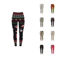 thumbnail image 1 of Christmas Leggings for Women Elastic High Waist Slim Fit Festive Print Thermal Leggings Workout Yoga Pants, 1 of 7