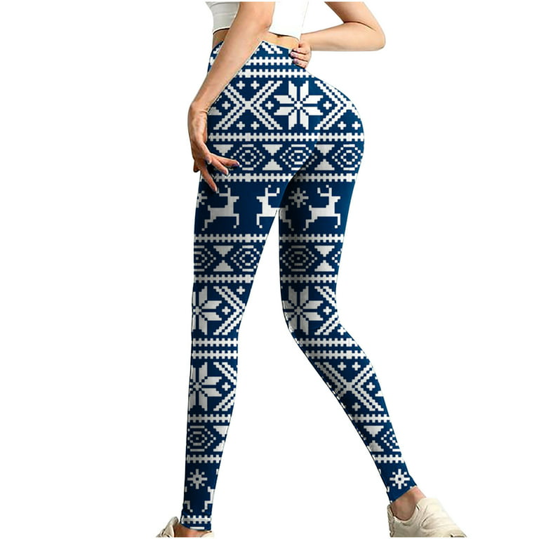 Christmas Leggings for Women High Waisted Clearance Sale Women's Christmas  Print Elastic Mid Waisted Workout Stretch Yoga Leggings 