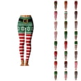 thumbnail image 1 of Christmas Leggings for Women High Waisted Santa Claus Print Ankle Length Seasonal Printed Leggings Soft Brushed Pants, 1 of 4