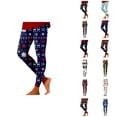 thumbnail image 1 of Christmas Leggings for Women High Waisted Santa Claus Print Ankle Length Seasonal Printed Leggings Soft Brushed Pants, 1 of 6