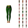 thumbnail image 1 of Christmas Leggings for Women High Waisted Santa Claus Print Ankle Length Seasonal Printed Leggings Soft Brushed Pants, 1 of 4
