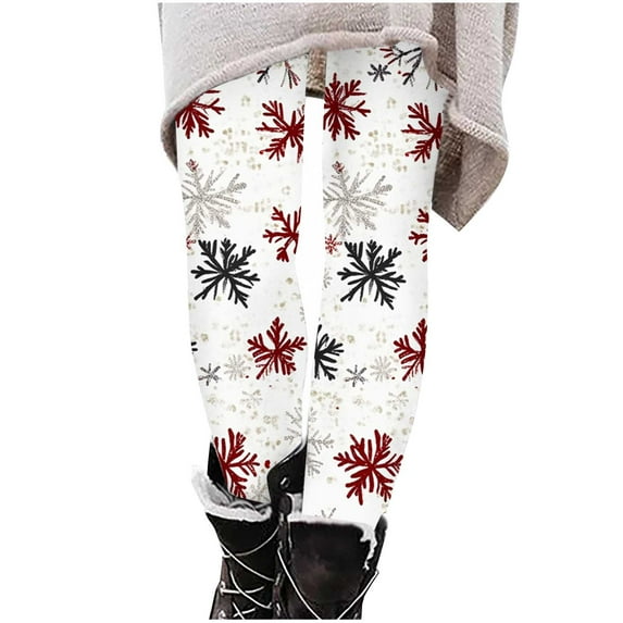 Christmas Leggings for Women Xmas Printed High Waist Slim Fit Stretch Gym Jegging Tights Holiday Outfits (S, Multicolor#W)
