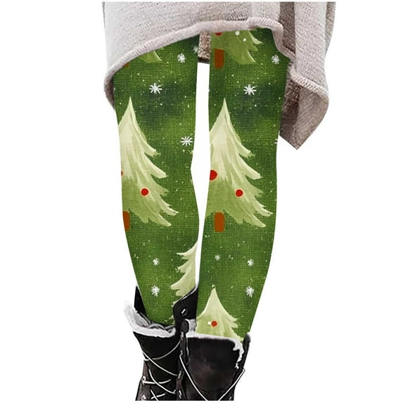 Christmas Leggings for Women Xmas Printed High Waist Slim Fit Stretch Gym Jegging Tights Holiday Outfits (XL, Multicolor#AD)