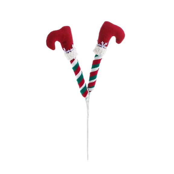 Christmas Legs Tree Ornaments for Xmas Holiday, Stuffed Striped Boot Leg Pick for Tree Topper, Indoor Outdoor Party Decor with Festive Leg Design