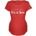 thumbnail image 1 of Christmas Let it Snow Script Snowflakes Maternity Soft T Shirt Red X-LG, 1 of 1