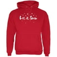 thumbnail image 1 of Christmas Let it Snow Script Snowflakes Mens Hoodie Red 2XL, 1 of 1