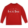 thumbnail image 1 of Christmas Let it Snow Script Snowflakes Toddler Long Sleeve T Shirt Red 4T, 1 of 1