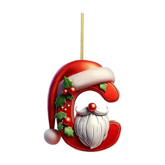Christmas Letter Ornaments 2025, Letter Personalized Christmas Indoor for Christmas Tree Ornaments Pendant Hanging Decorations, DIY Hanging Christmas Ornament, C