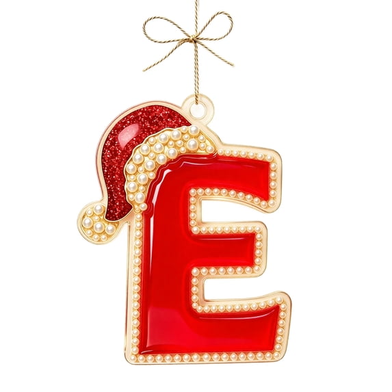 Christmas Letter Ornaments, A-Z Alphabet Hanging Decorations With Santa ...