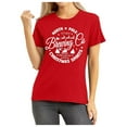 thumbnail image 1 of Christmas Letter Print Women's T-Shirt Casual Round Neck Short Sleeve Holiday Graphic Tee Comfortable Stylish Top, 1 of 2
