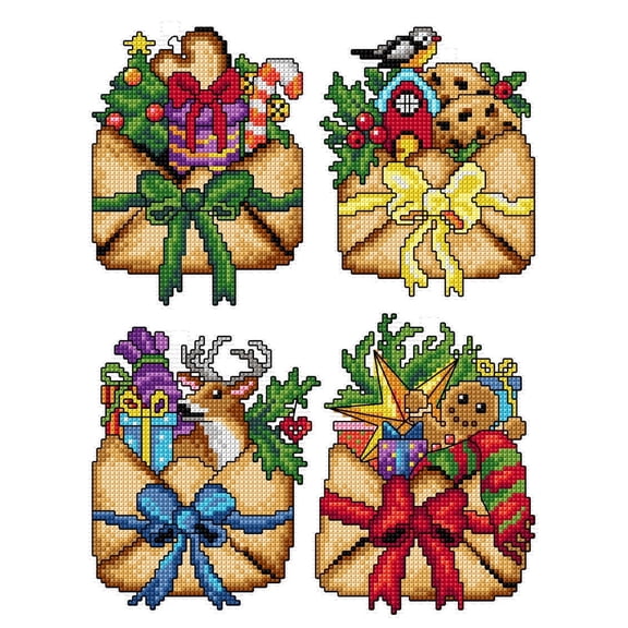Christmas Letters 180CS ounted cross stitch kit with plastic canvas