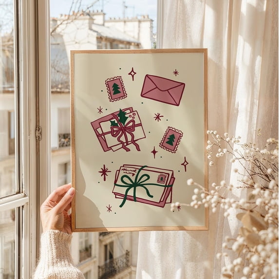 Christmas Letters Wall Art Holiday Artwork Vintage Christmas Decor ...