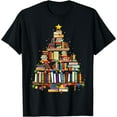 thumbnail image 1 of Christmas Library Tree Gift For Librarian And Book Lover T-Shirt, 1 of 3