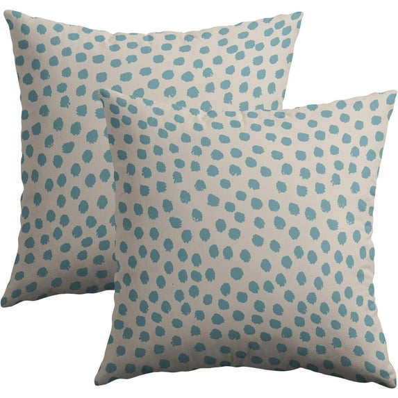 Christmas Light Blue Polka Dot Pillow Covers 20x20 Set of 2 Winter Boho Style Decorative Throw Pillow Cases Outdoor Farmhouse Holiday Decoration for Sofa Couch Bed