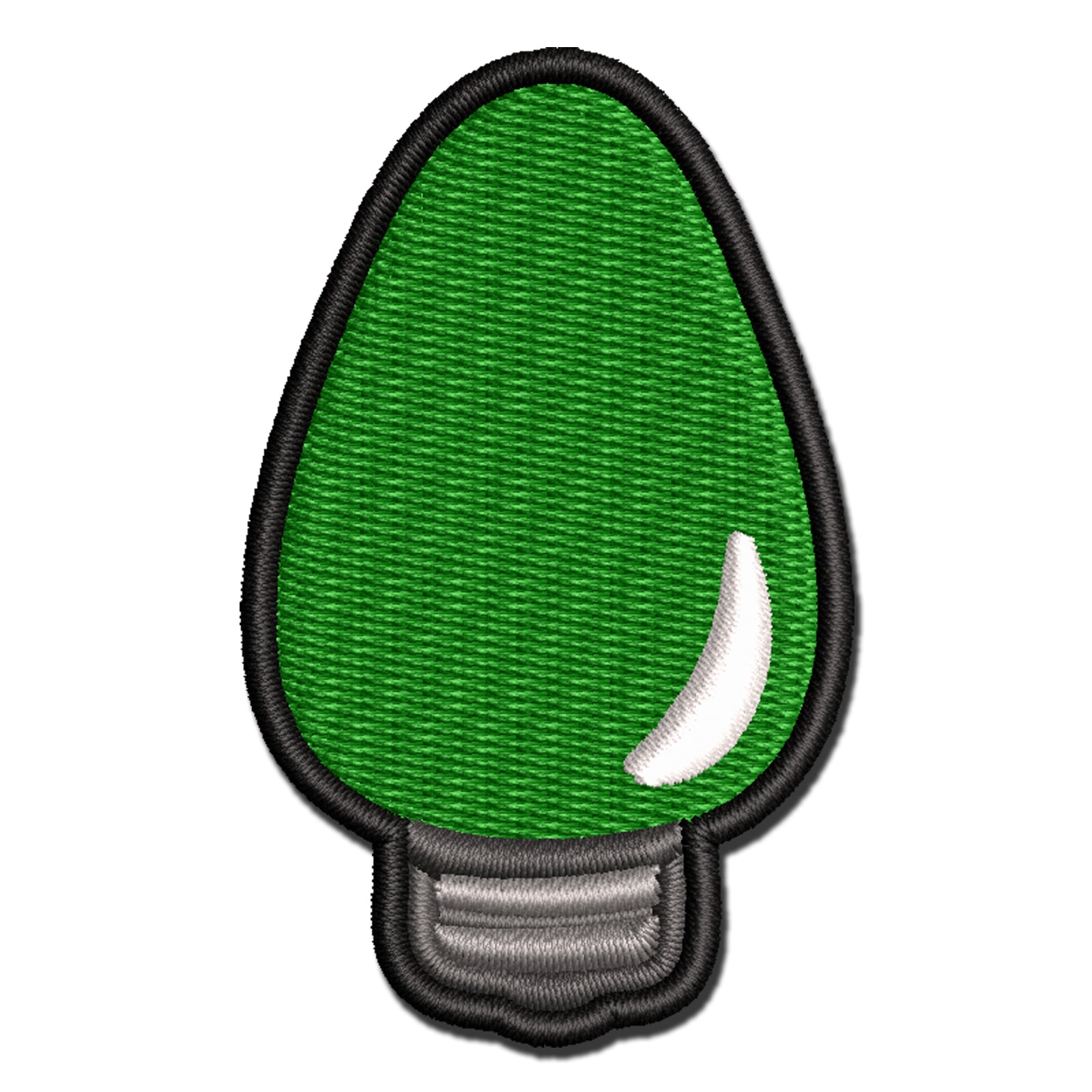 Christmas Light Bulb Applique Multi-Color Embroidered Iron-On Patch - 3.5 Inch Large