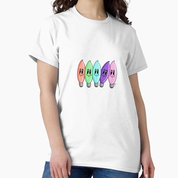 Christmas Light Bulb Cozy Holiday Glow Cute Seasonal Artwork Unisex T-Shirt, up to size 5XL