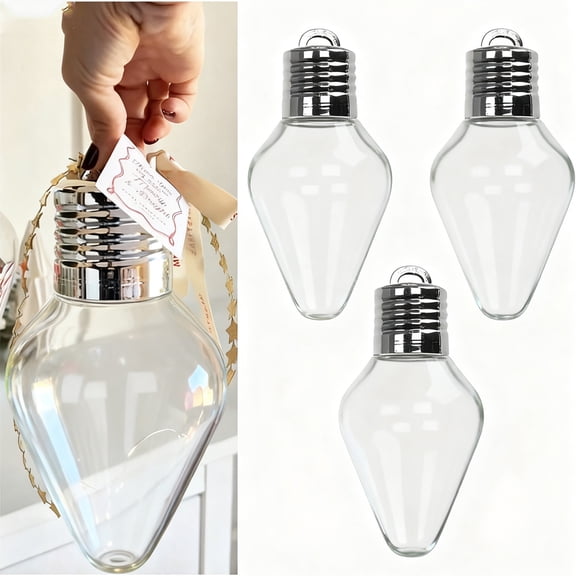Christmas Light Bulb-Shaped Acrylic Gift Jar - DIY Decor, Storage & Gifting Pendant