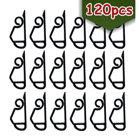 Christmas Light Clip Hooks String Light Hooks Gutter Hooks for Outdoor Light Weatherproof Light Hangers for Christmas Decoration Black 120Pcs