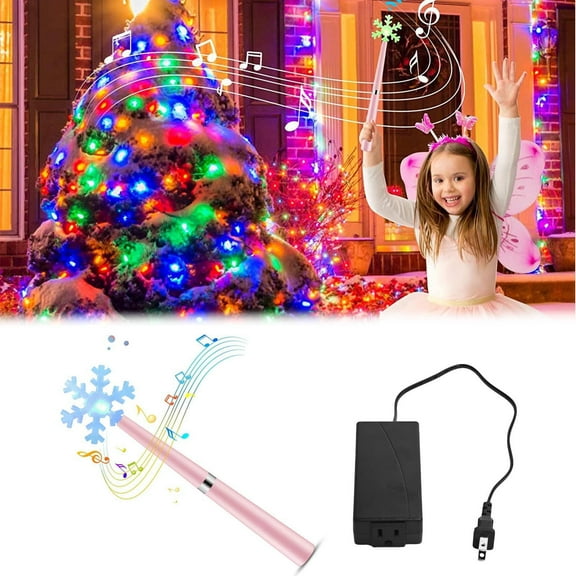 Christmas Light Control Wand with Remote Retail Store, Tree-Shaped Controller with Glowing Star, Holiday Ornament for Indoor Xmas Tree Lighting