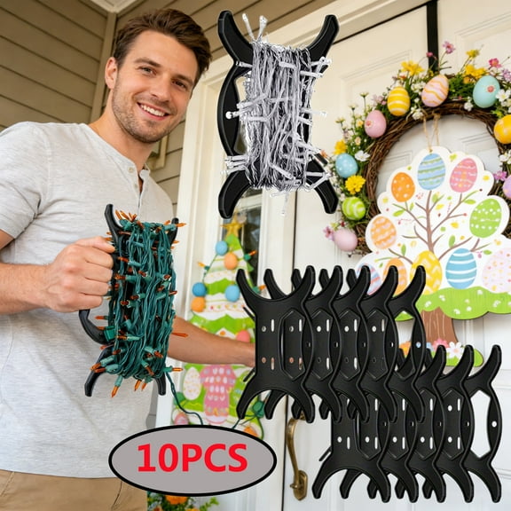 Christmas Light Cord Storage Holders 10 Pack - Extension Cord Organizer Reels, -Free Cable Wind Up Spools, All Purpose Garland Wire Wrap System