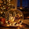thumbnail image 1 of Christmas Light Up Crystal Clear Ornament Balls - Magic Winter World Scene, 3.15" Xmas Tree Hanging Decor with Warm Light, Reusable Sturdy Decor for Xmas Tree Home Mantel Window Festive Party, 1 of 6