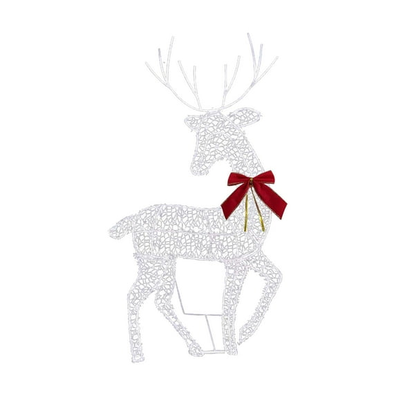 Christmas Light Decoration Outdoor Deer Family, 3-Piece Set Waterproof Plug in Reindeer for Yard Patio Lawn Garden Party Decor Christmas Ornaments for Garden Patio Lawn Decor (Warm White)