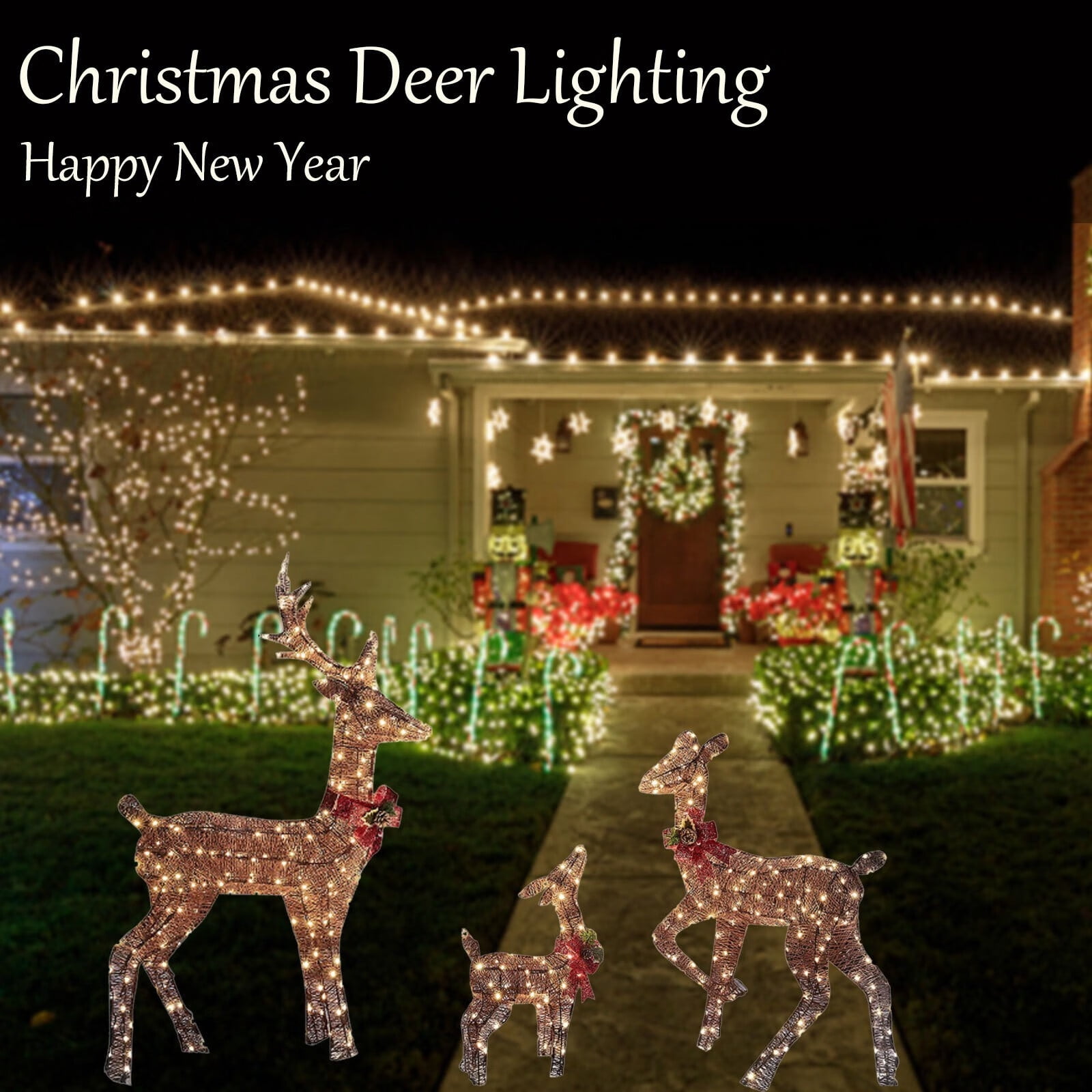Christmas Light Deer Outdoor Christmas Reindeers Led Christmas Light