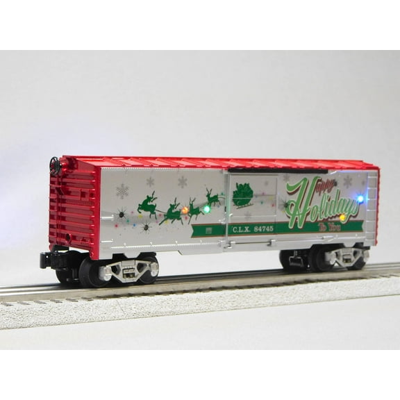 Christmas Light Express Happy Holidays Sounds BOXCAR O Gauge