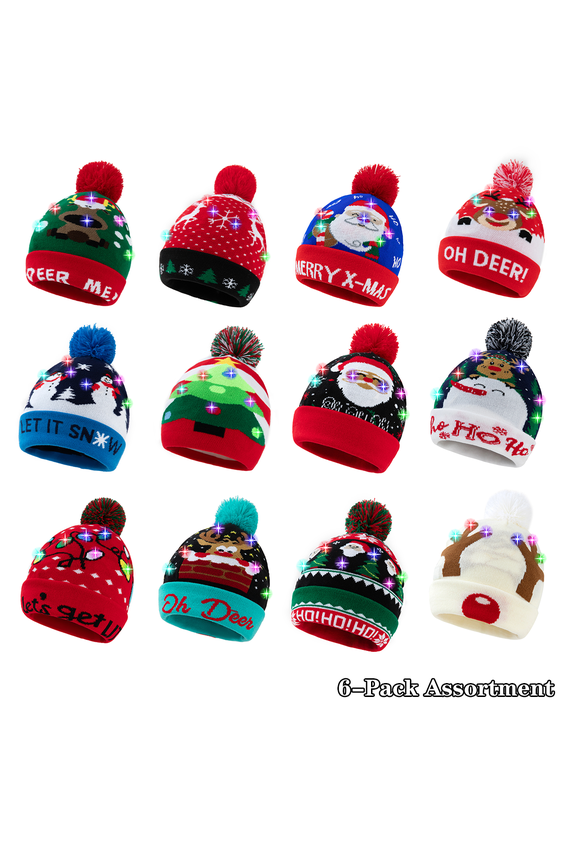 Christmas Light Hat Adult LED Beanie Hats for Men and Women Winter Warm Beanie Knitted Hat Christmas Cap with 3 Colourful LED Unisex for Christmas Holiday Birthday Party Supplies