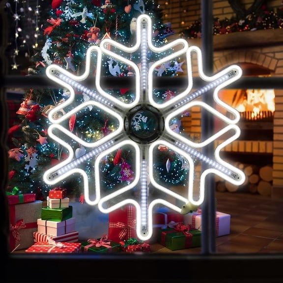 Christmas Light Motif,23 inch 816 LED Snowflake Meteor for Christmas,Party,Festival,Halloween,Window,Home(Cool White) 23 inch 816 LED Snowflake