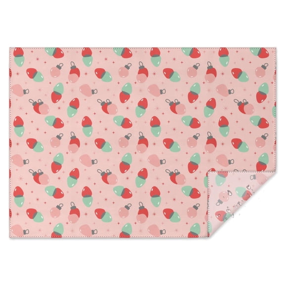 Christmas Light Pastel Pink Pattern Rectangular Tablecloth 60x84 Inch, Waterproof Stain Resistant Decorative Table Cover for Dining, Party & Wedding
