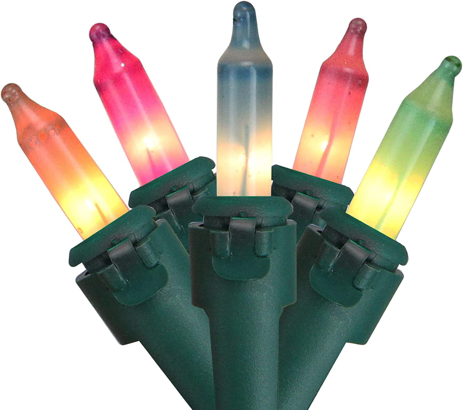 Christmas Light Set Pastel MultiColor 20' Green Wire 100ct