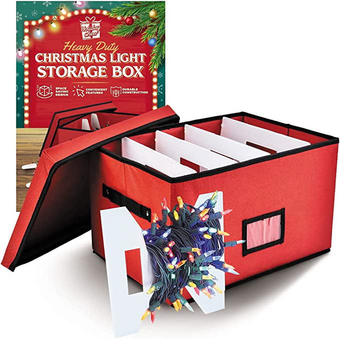 Ayieyill 128-Count Christmas Ornament Storage Box Large, Holiday Plastic  Ornament Organizer Box, Green 