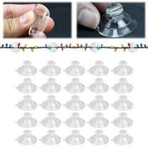 Christmas Light Suction Cups Holder, Mini Holiday Hang String Suction Hooks, Clear Plastic Christmas Light Suction Cup Clips for Window Glass Home Bathroom Kitchen, No Tools Required, 25 Pcs, 1.18"